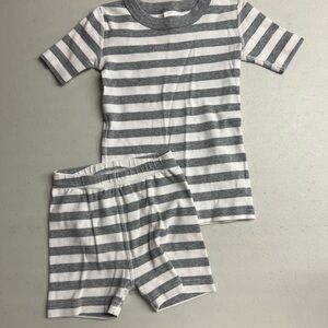 Hannah Anderson Striped Gray Kids Pajamas